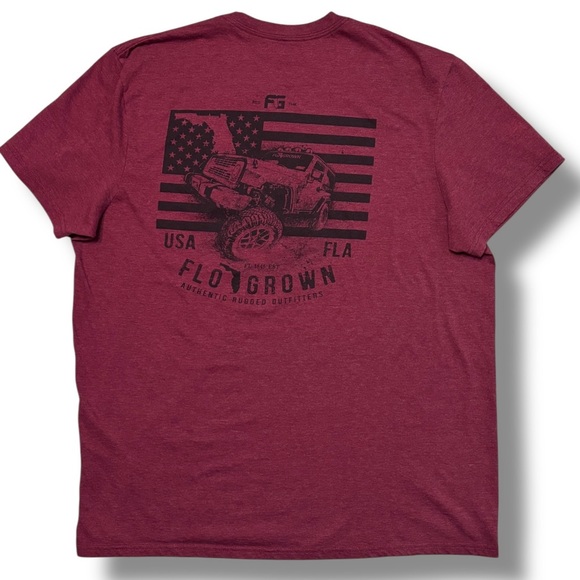 Flogrown Other - FLOGROWN Maroon Crew Neck Shirt USA Mud Truck Design